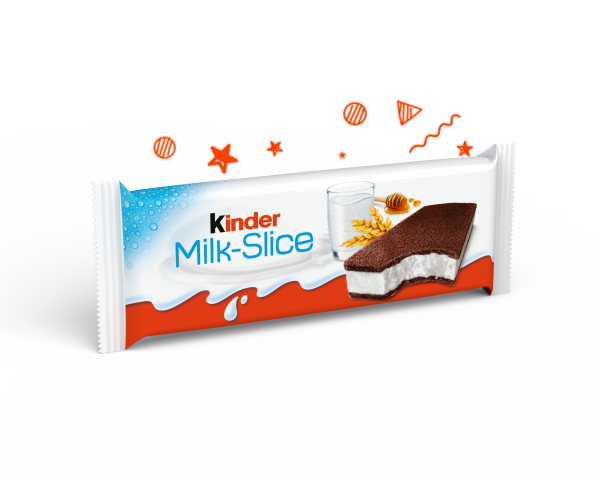 Kinder Milk-Slice product shot with doodles Kinder Milk-Slice product shot with doodles