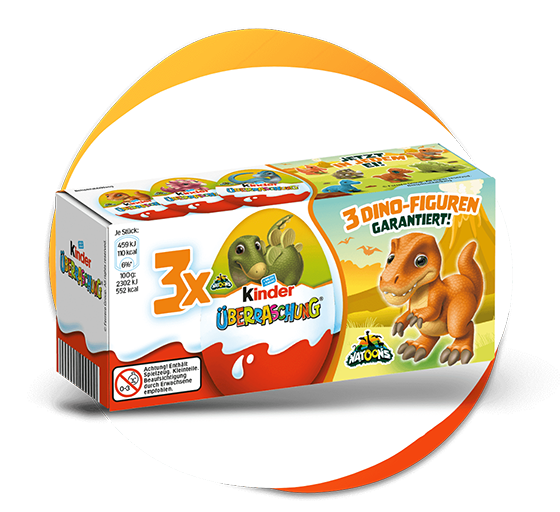 3er Packung kinder Überraschungs Ei mit Dino