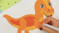 DIY Dino Lampe orange