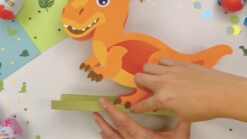 DIY Dino Lampe orange