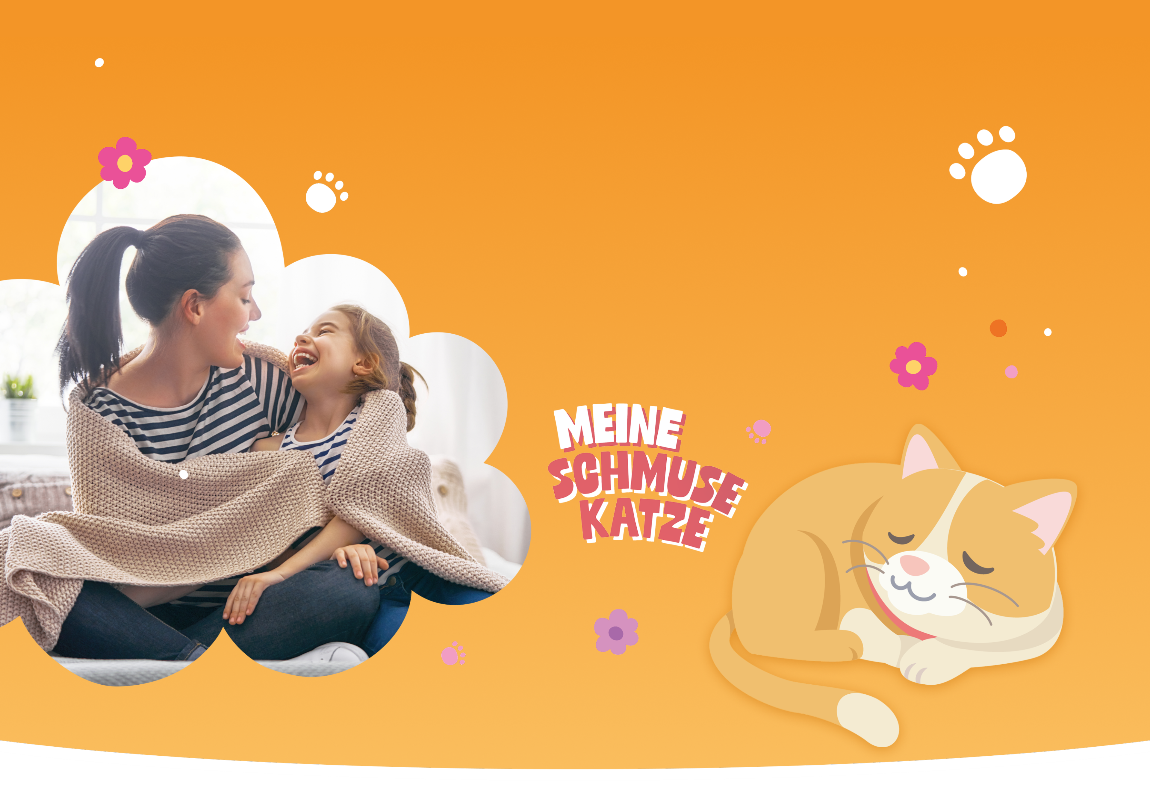 Meine Schmuse Katze - Orange slide with mother and child and cat character
