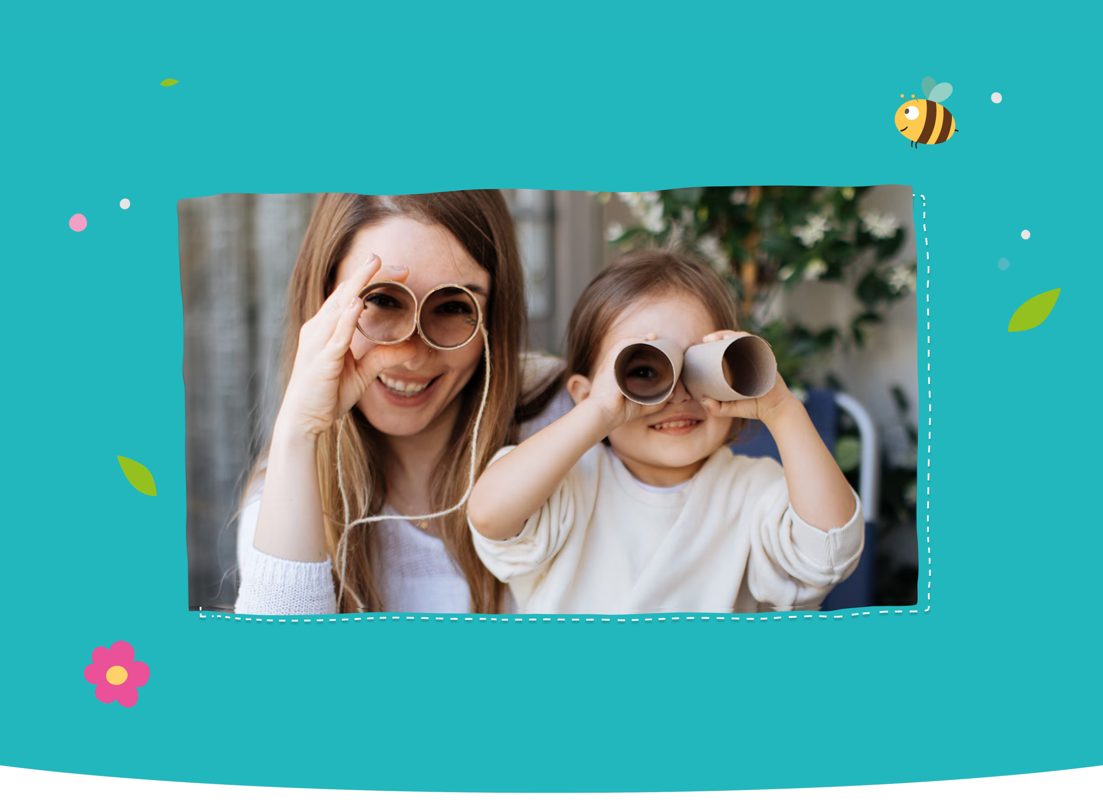 Mother and child crafting