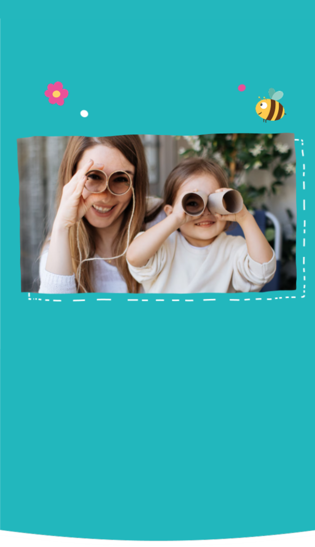 Mother and child crafting