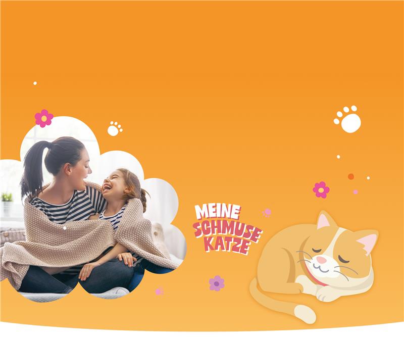 Meine Schmuse Katze - Orange slide with mother and child and cat character