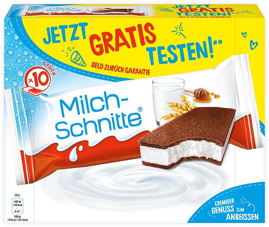 milchschnitte Packung mit Geld zurück Garantie!