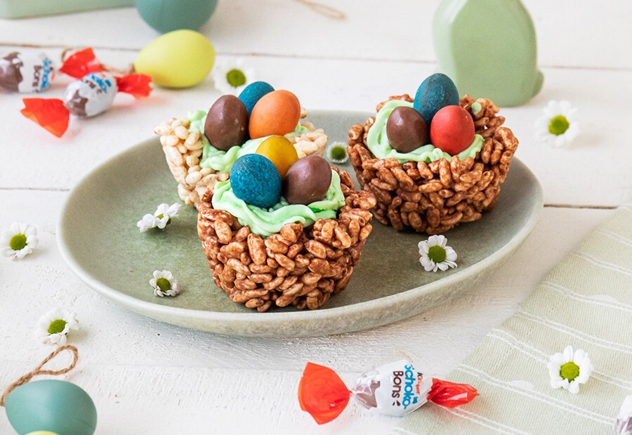 Osternester mit kinder Schoko-Bons Osternester mit kinder Schoko-Bons