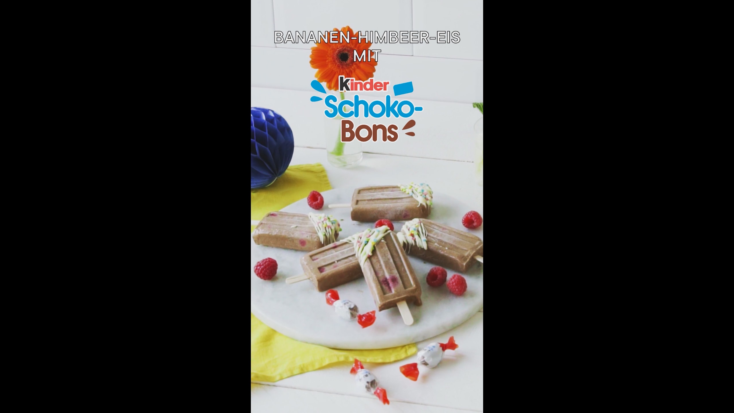 Bananen-Himbeer-Eis mit kinder Schoko-Bons - kinder Deutschland