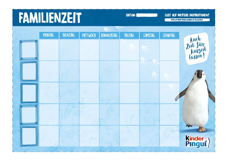 kinder Pingui Wochenkalender