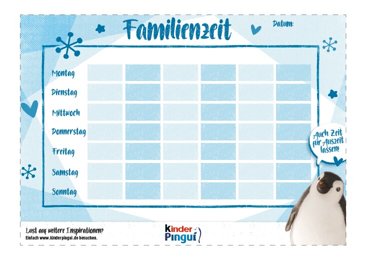 kinder Pingui Wochenkalender
