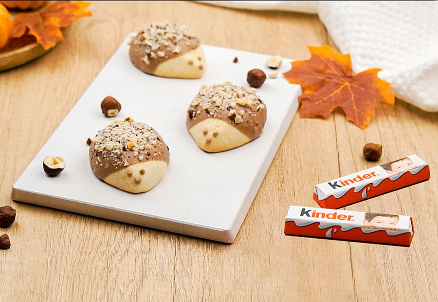  kinder Rezept - Süße Igel-Kekse von kinder Schokolade