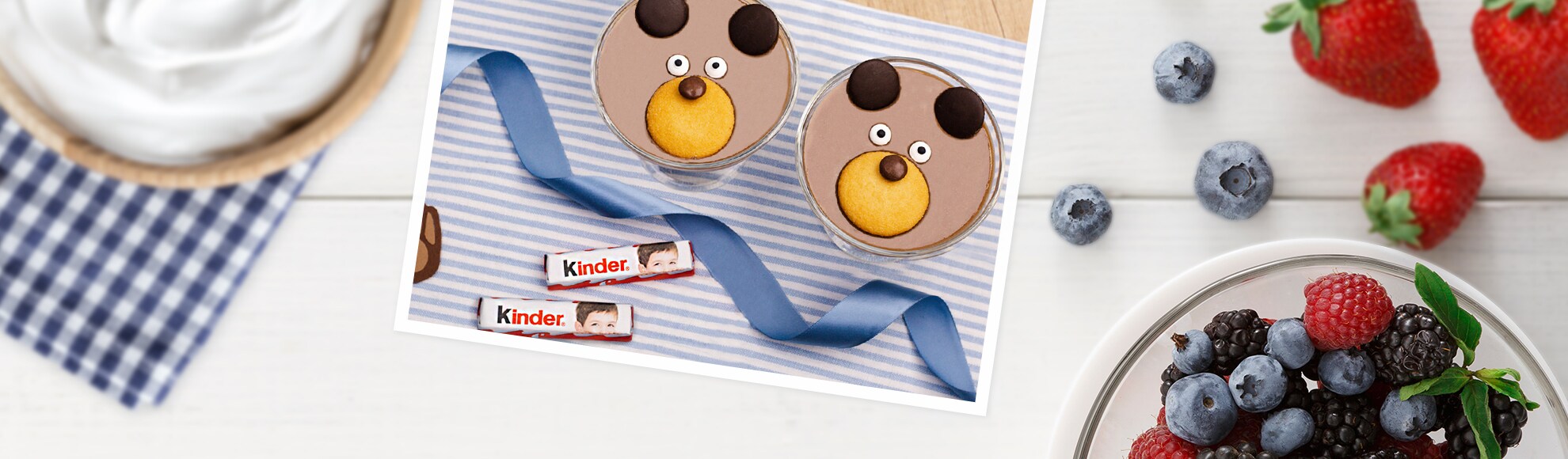 kinder Rezept - Lustige Bären-Puddings mit kinder Schokolade