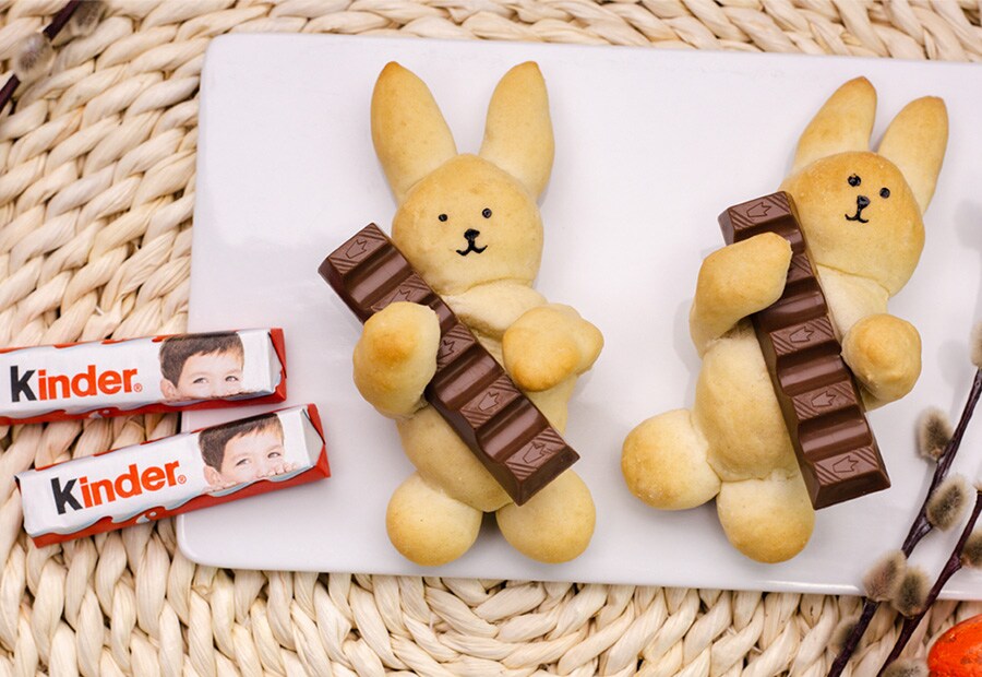 kinder Rezept - Osterhasen mit kinder Schokolade kinder Rezept - Osterhasen mit kinder Schokolade