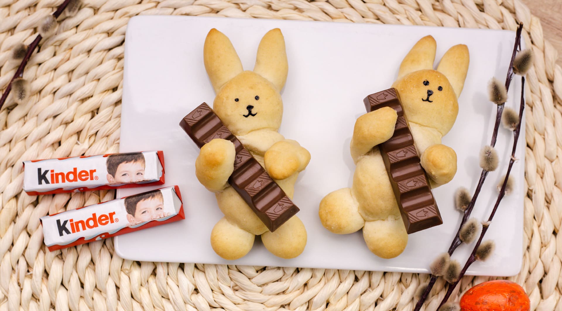 kinder Rezept - Osterhasen mit kinder Schokolade