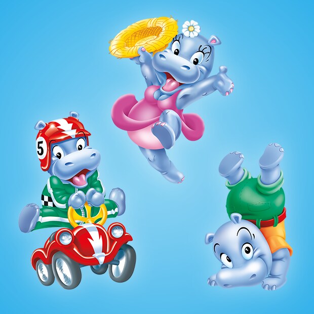 Namensschilder von kinder Happy Hippo