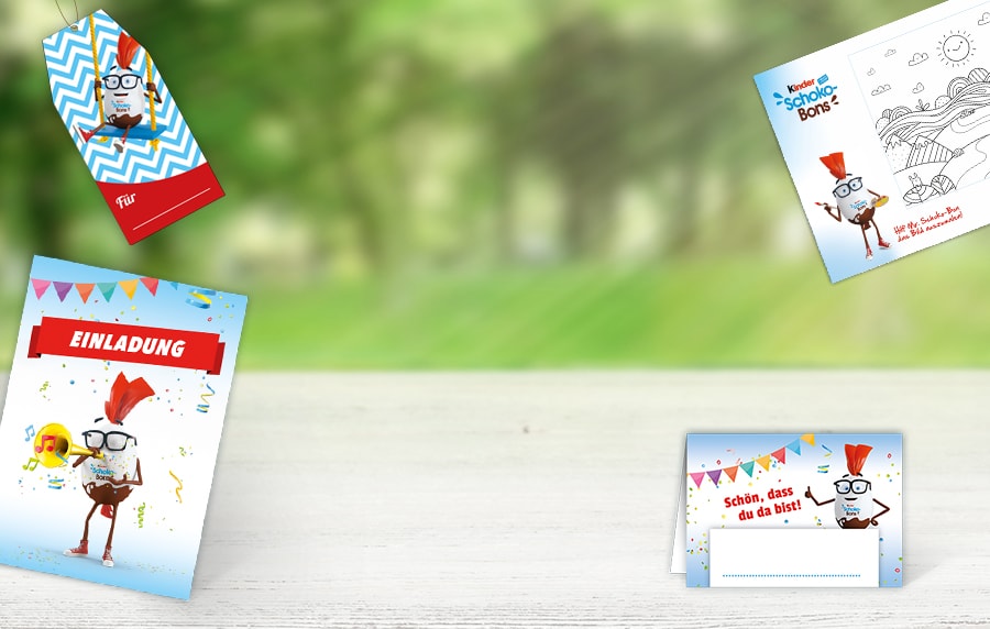 kinder Schoko-Bons - Kinderparty - Partyausstattung - Header Mobile kinder Schoko-Bons - Kinderparty - Partyausstattung - Header Mobile
