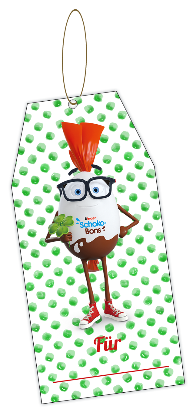 kinder Schoko-Bons - Partyausstattung - Anhänger grün kinder Schoko-Bons - Partyausstattung - Anhänger grün
