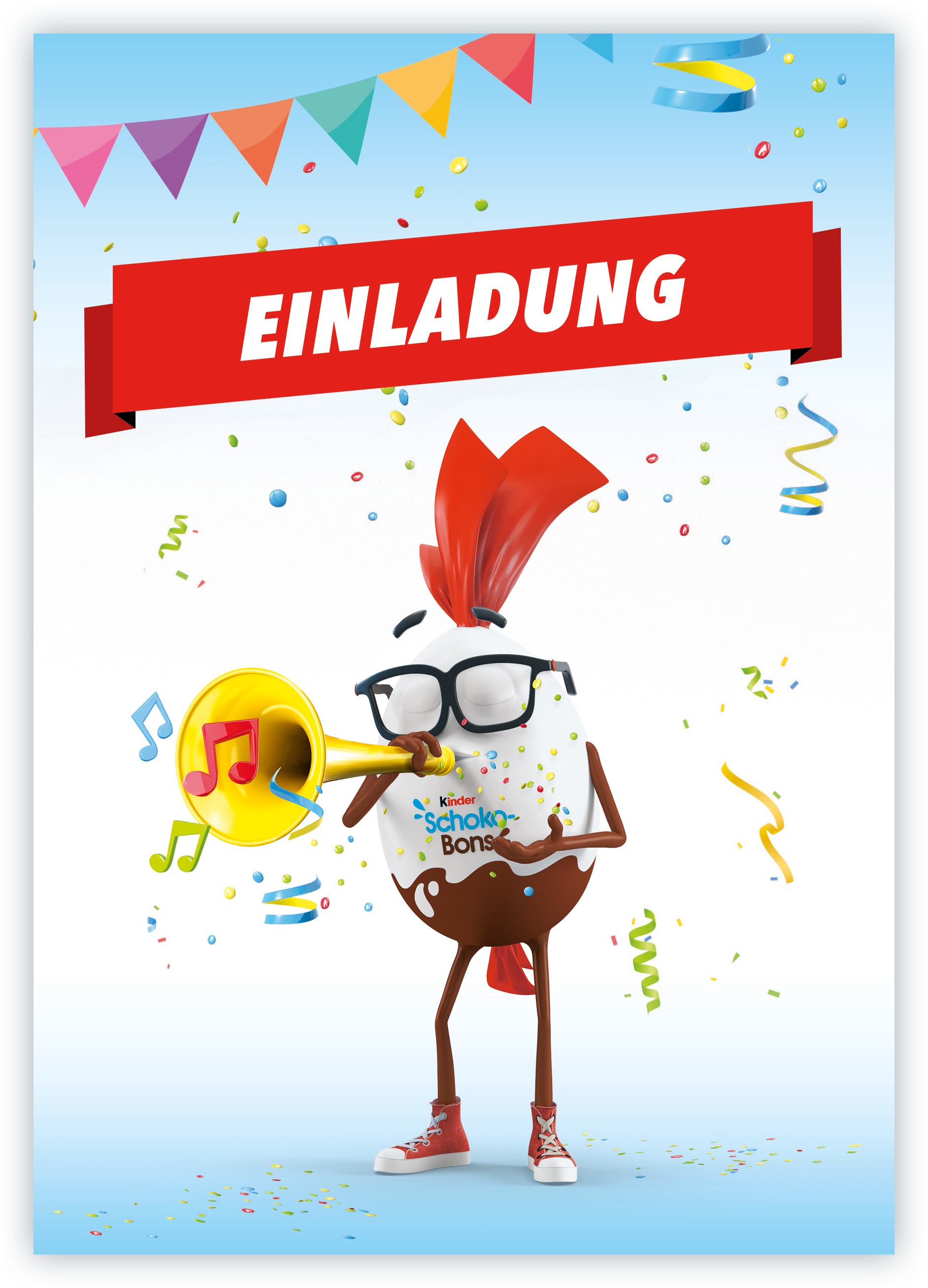 kinder Schoko-Bons - Partyausstattung - Einladung kinder Schoko-Bons - Partyausstattung - Einladung