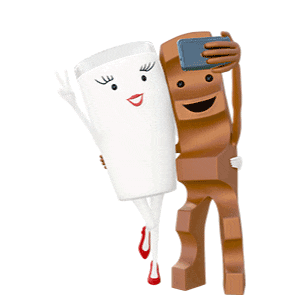 Sag es mit einem Gif von Milky & Schoki