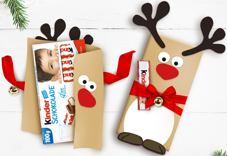 Weihnachtliche Geschenkidee mit kinder Schokolade Weihnachtliche Geschenkidee mit kinder Schokolade