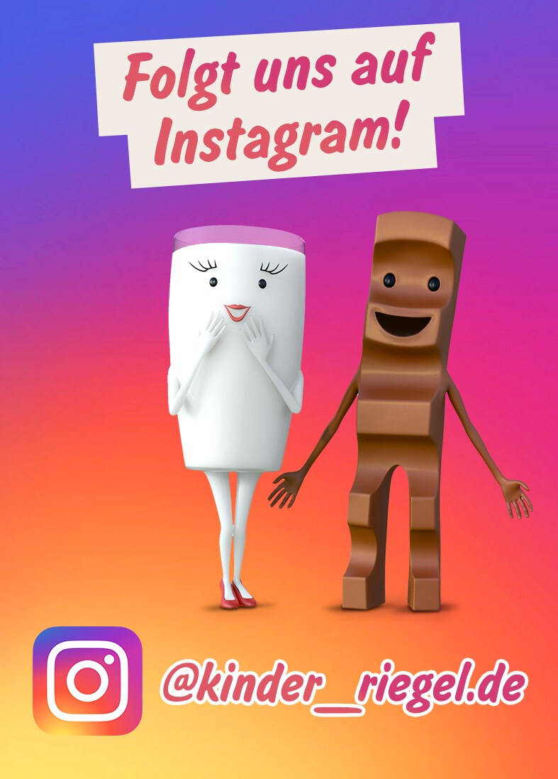 Folgt kinder Riegel auf Instagram!