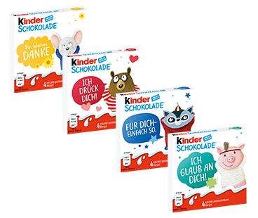 kinder Schokolade 4er Packung 50g