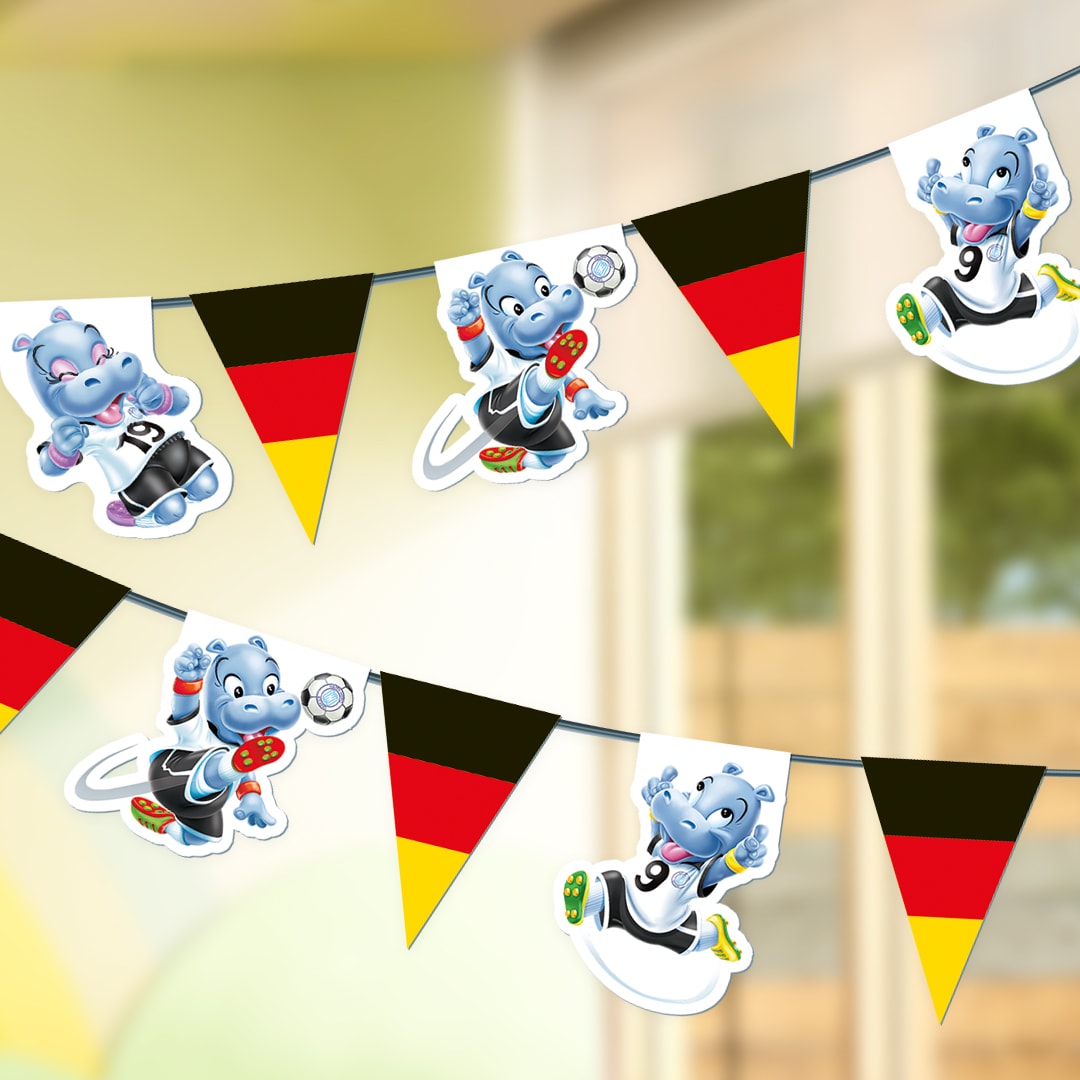 Fussball-Girlande mit kinder Happy Hippo