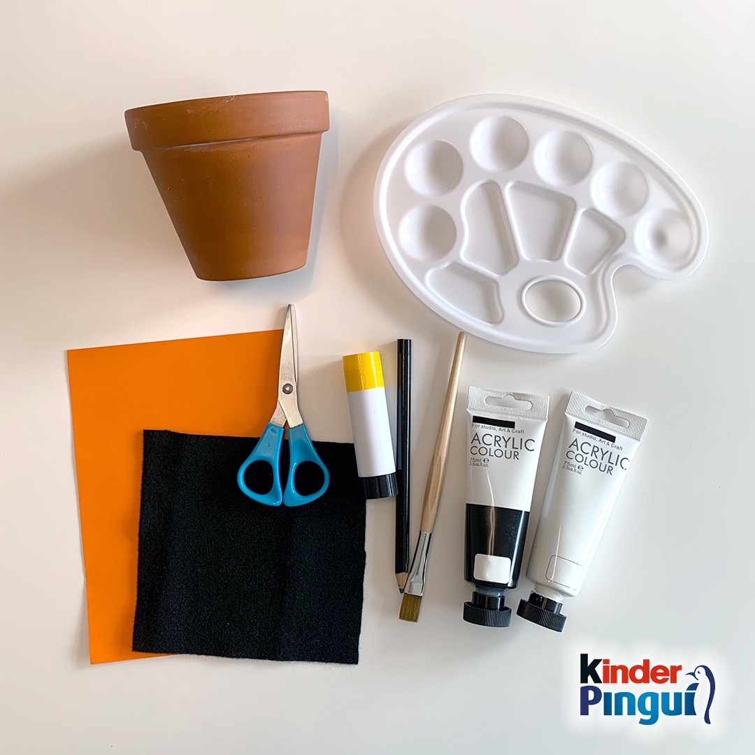 Pinguin-Blumentopf - Materialien