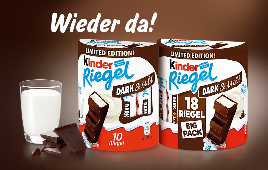 kinder Riegel Dark & Mild wieder da! kinder Riegel Dark & Mild wieder da!