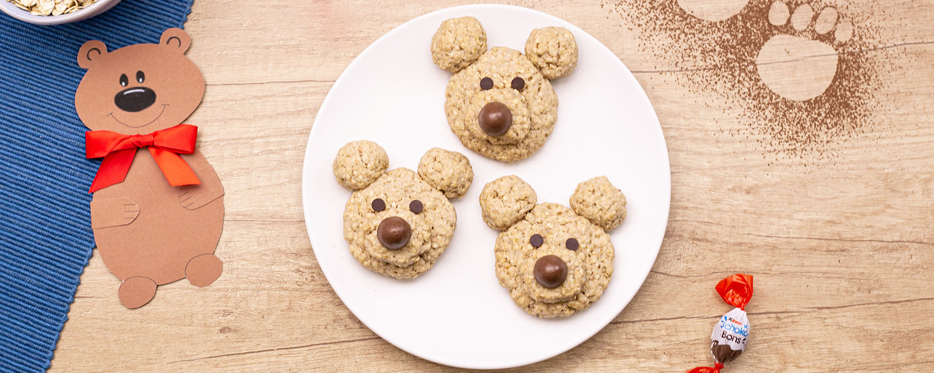 Bären-Haferkekse mit kinder Schoko-Bons