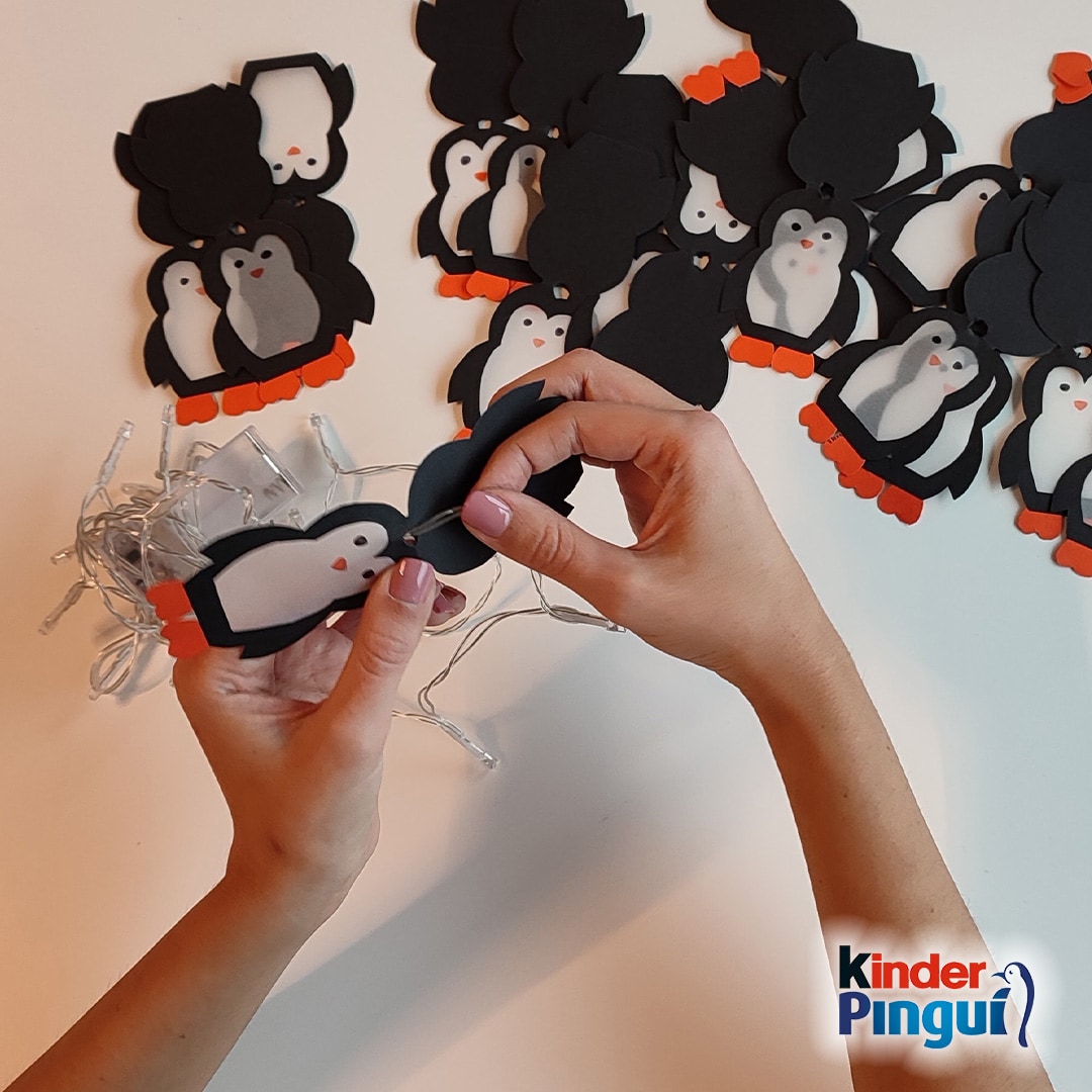 Pinguin Lichterkette - Schritt 5