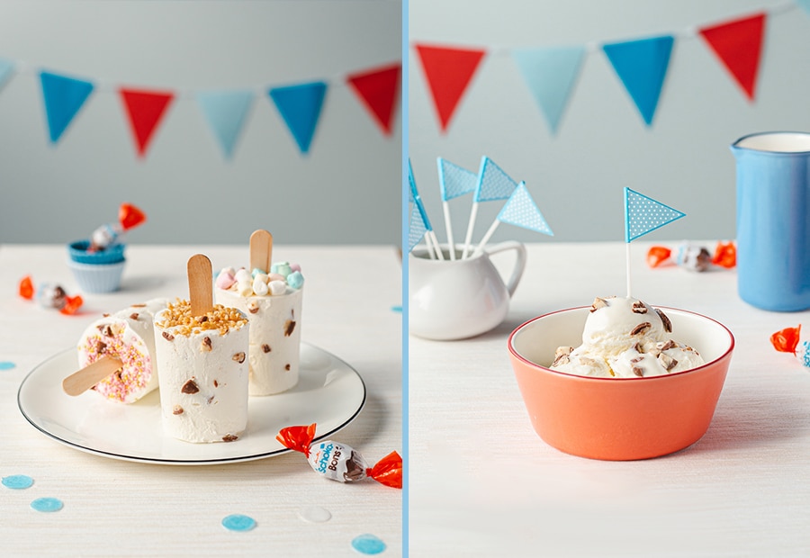 Stracciatella-Eis mit kinder Schoko-Bons Stracciatella-Eis mit kinder Schoko-Bons