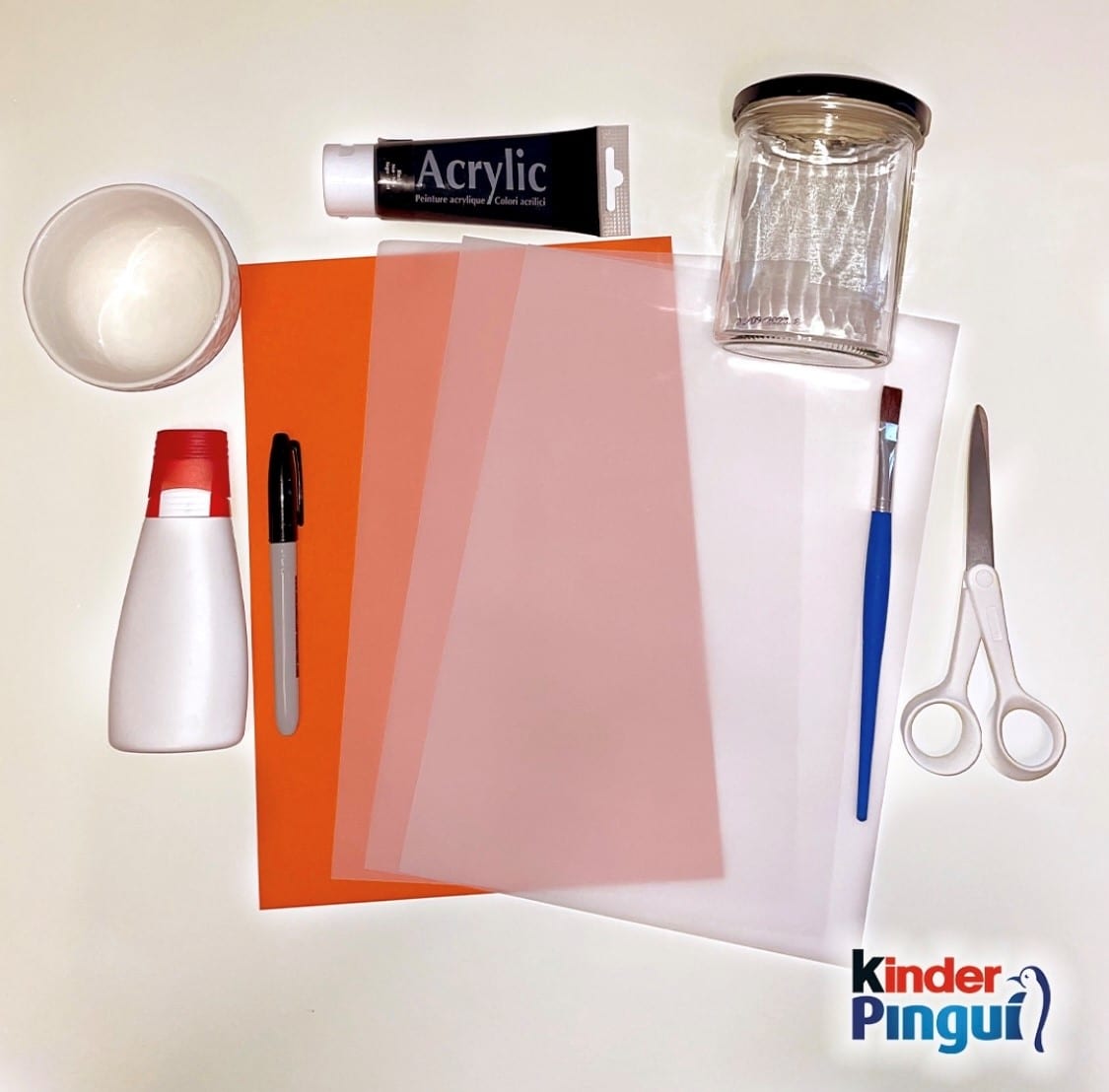 Pinguin Kerzenglas - Material