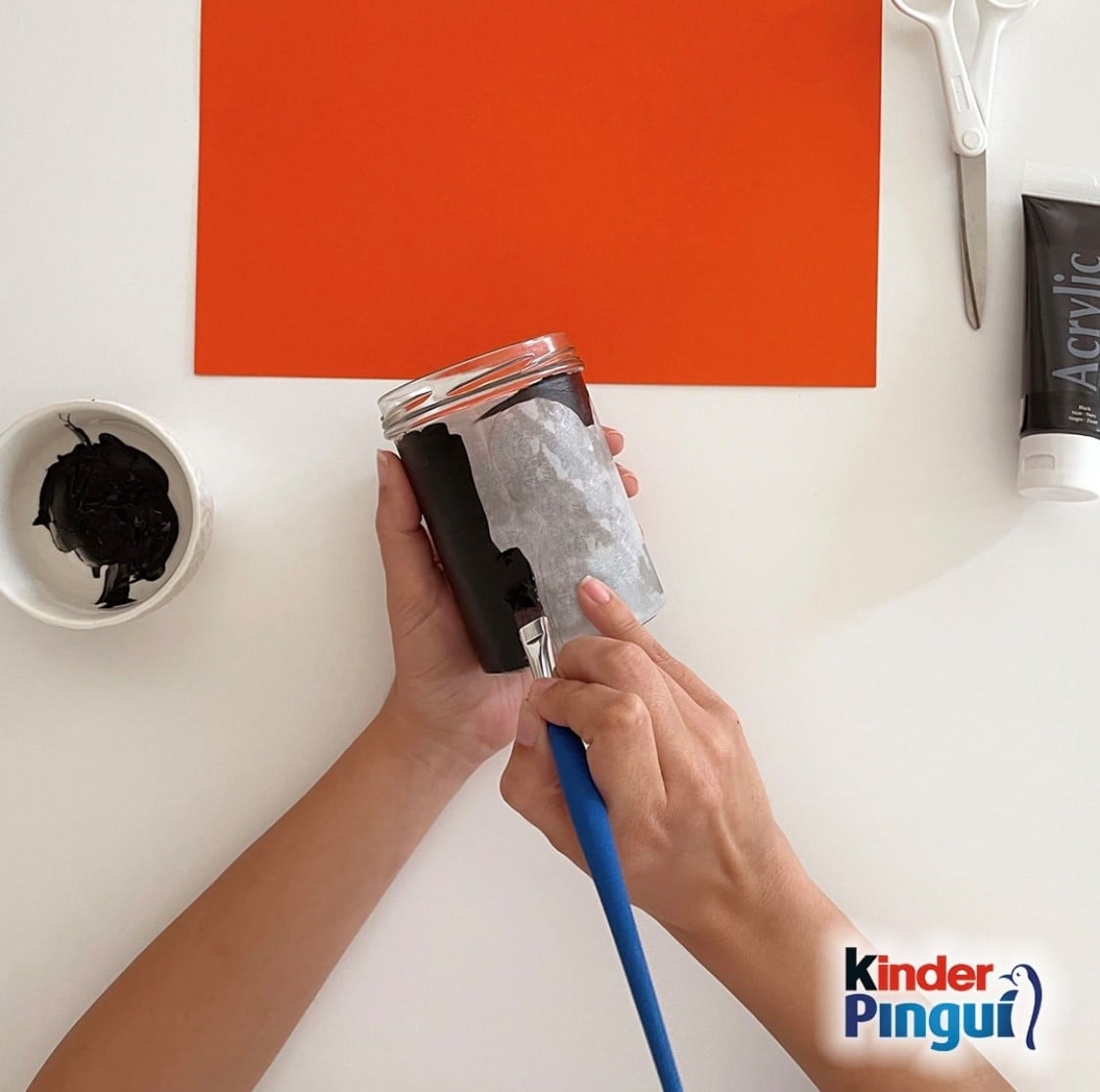 Pinguin Kerzenglas - Schritt 2