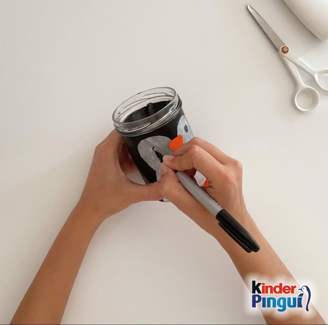 Pinguin Kerzenglas - Schritt 5