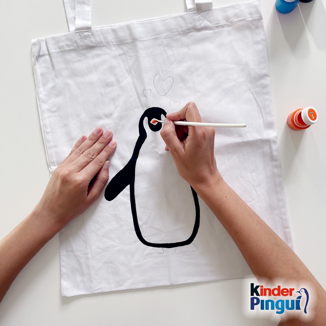 Pinguin Stoffbeutel - Schritt 3