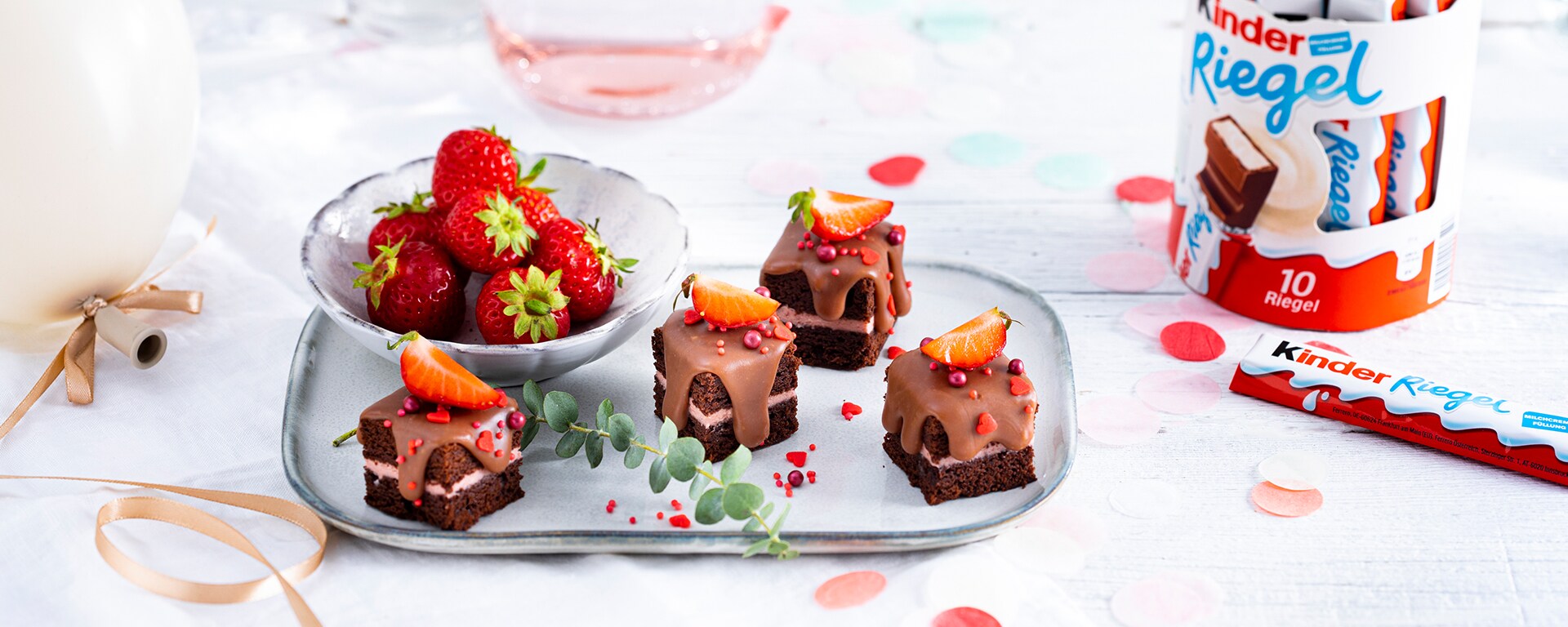 Petits Fours mit kinder Riegel