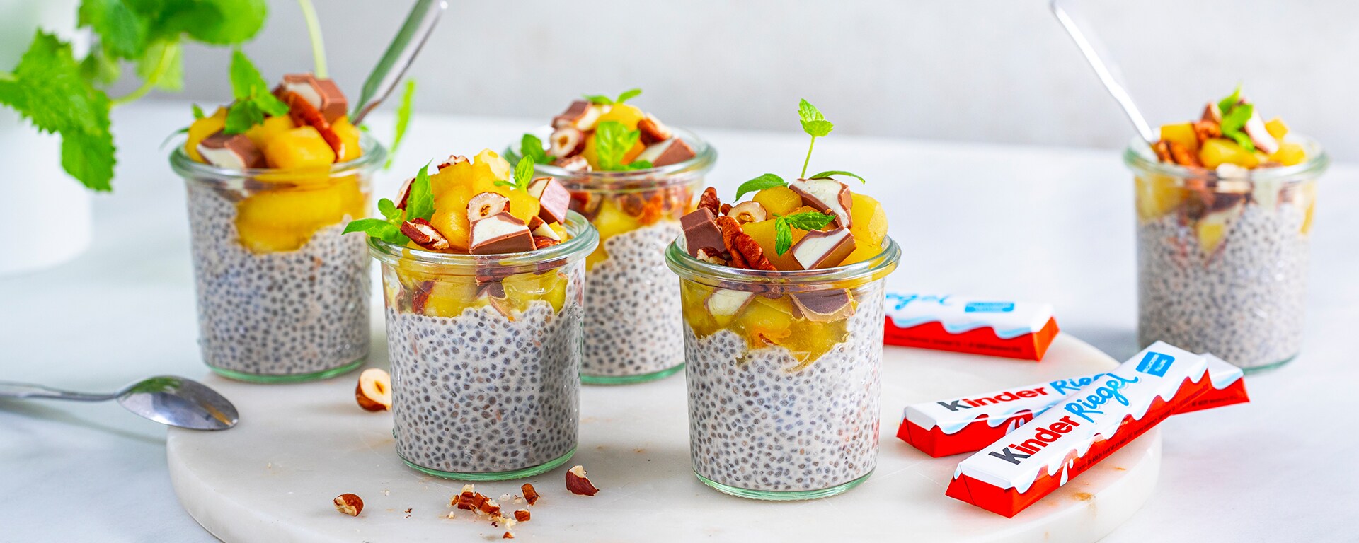 Bratapfel-Chiapudding mit kinder Riegel