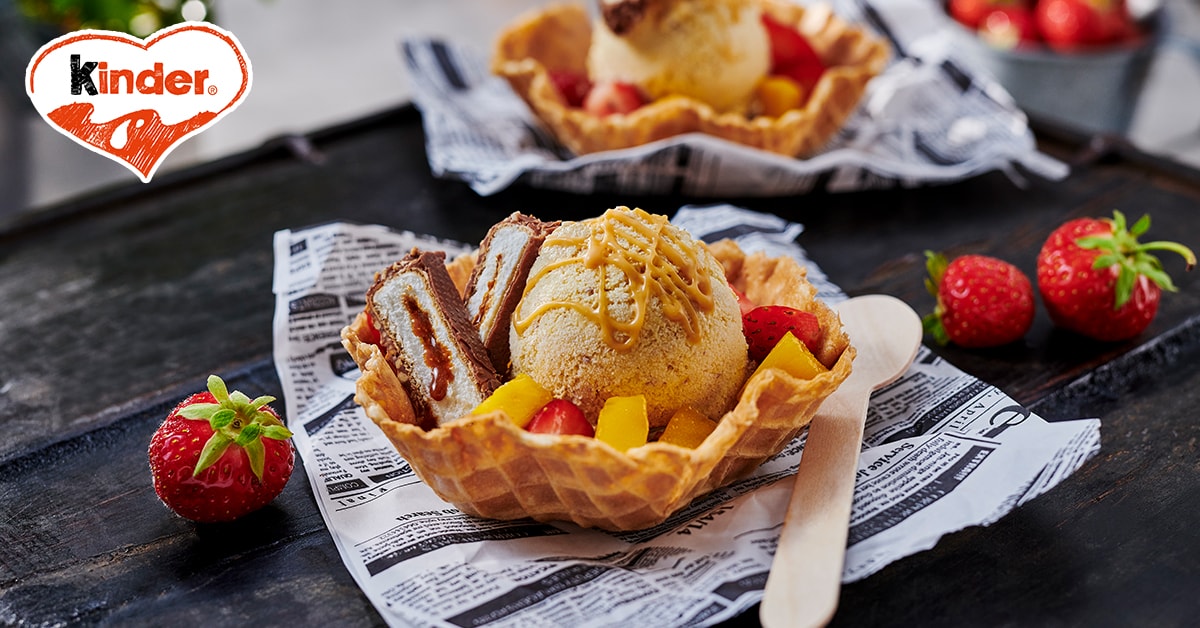 Golden Frozen Joghurt mit kinder Maxi King kinder Deutschland