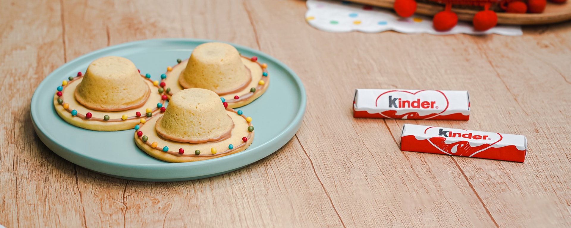 Sombrero-Plätzchen mit kinder Schokolade Sombrero-Plätzchen mit kinder Schokolade