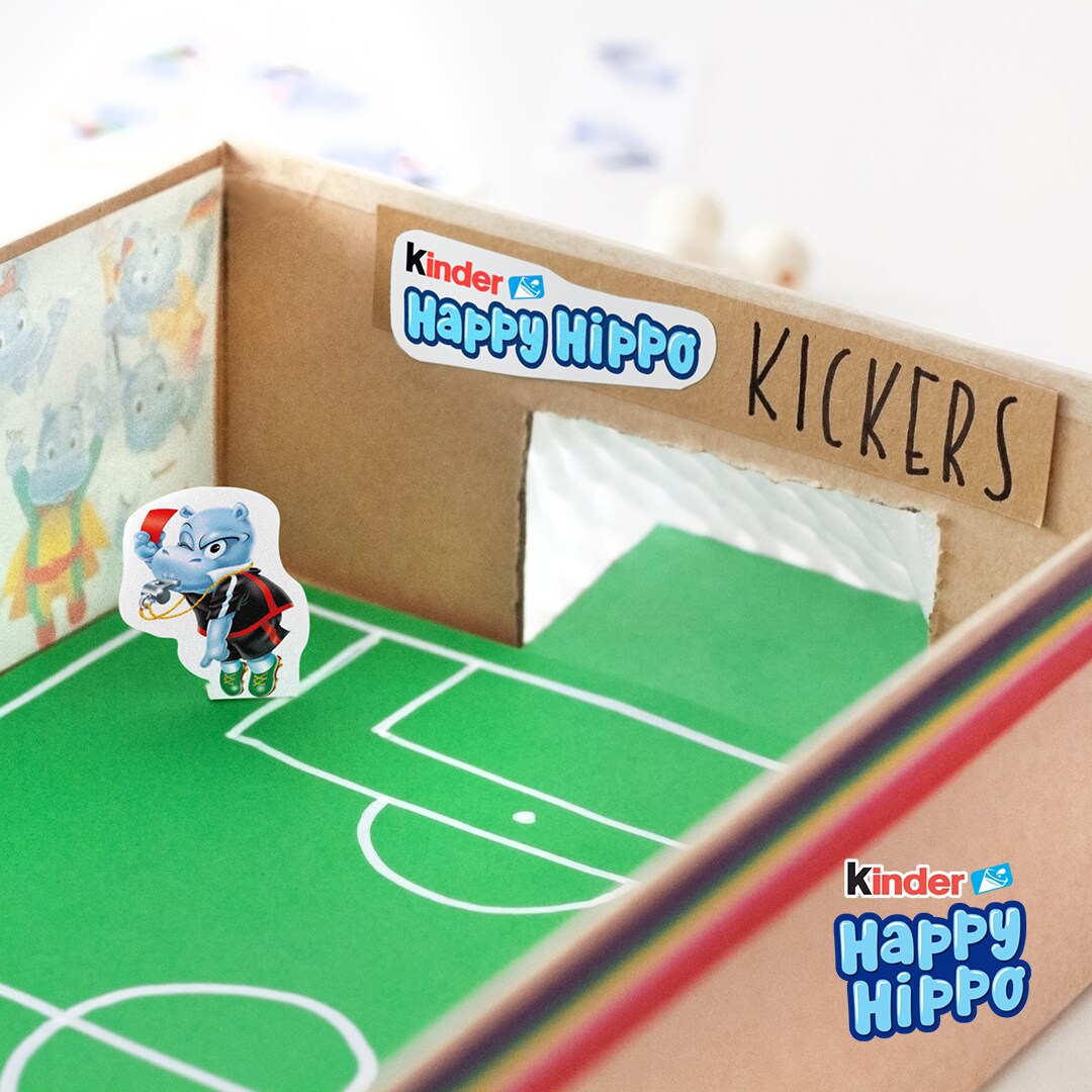 kinder Happy Hippo - Fussball Tischkicker - Schritt 3 kinder Spiel & Spaß - Bastelideen - kinder Happy Hippo - Fussball Tischkicker - Schritt 3
