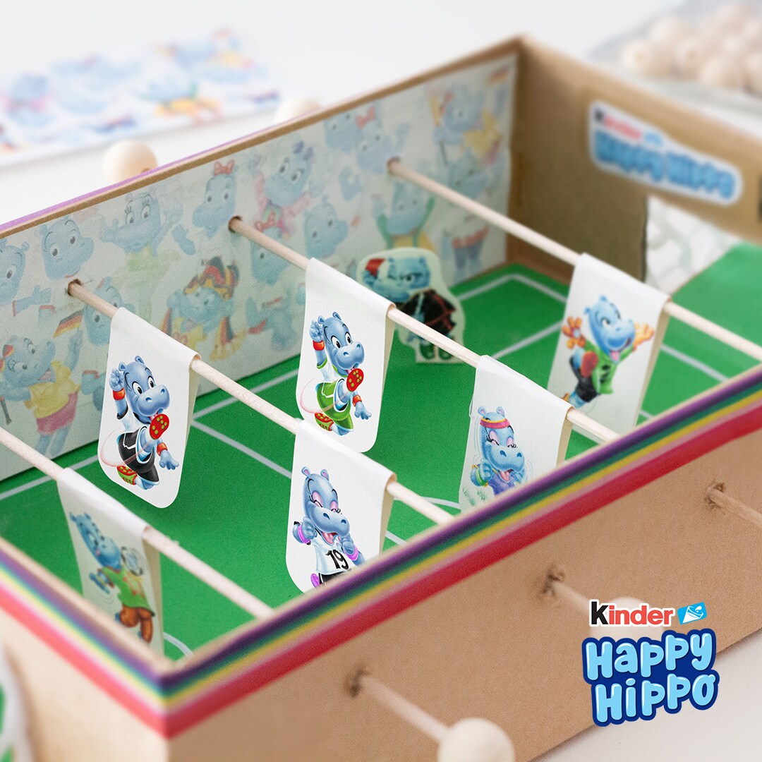 kinder Happy Hippo - Fussball Tischkicker - Schritt 5 kinder Spiel & Spaß - Bastelideen - kinder Happy Hippo - Fussball Tischkicker - Schritt 5