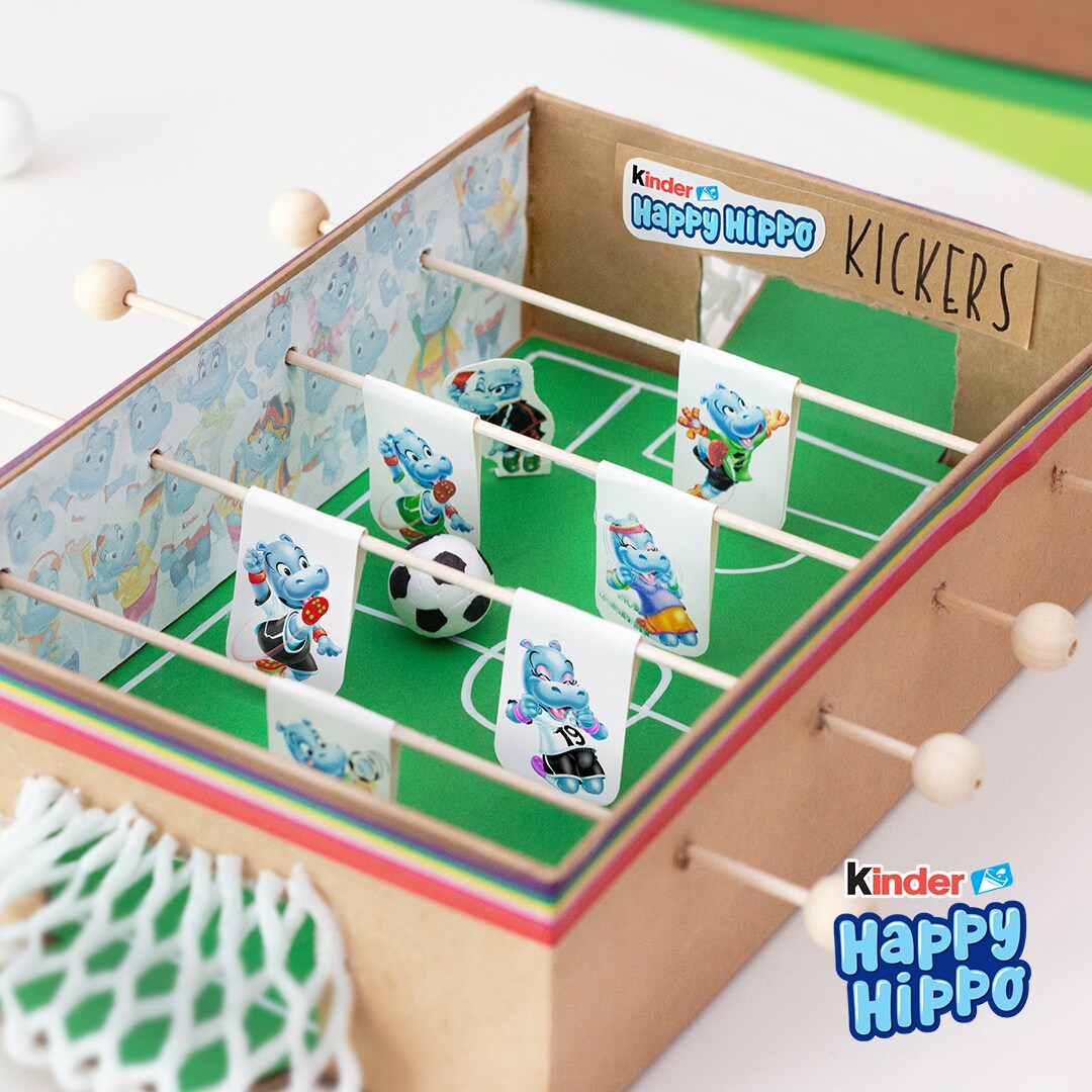 kinder Happy Hippo - Fussball Tischkicker - Schritt 6 kinder Spiel & Spaß - Bastelideen - kinder Happy Hippo - Fussball Tischkicker - Schritt 6