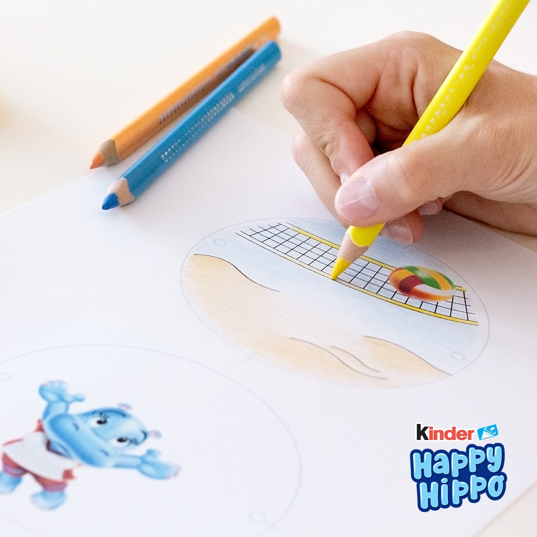 kinder Happy Hippo - Thaumatrop - Schritt 1 kinder Spiel & Spaß - Bastelideen - kinder Happy Hippo - Thaumatrop - Schritt 1