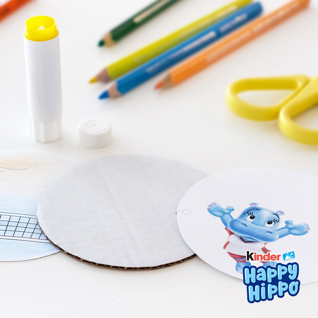 kinder Happy Hippo - Thaumatrop - Schritt 2 kinder Spiel & Spaß - Bastelideen - kinder Happy Hippo - Thaumatrop - Schritt 2