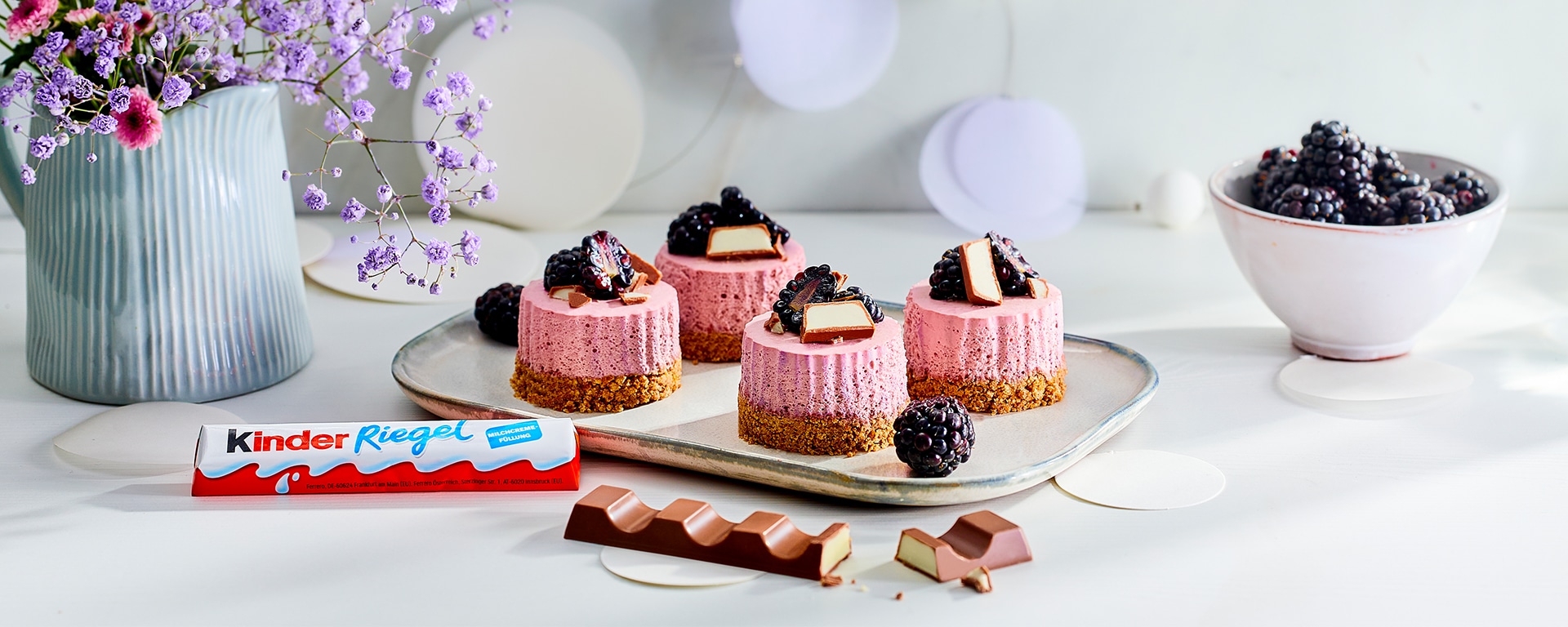 No bake Mousse-Törtchen mit kinder Riegel