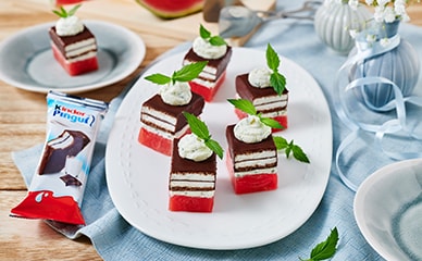 Melonen-Törtchen mit kinder Pingui Melonen-Törtchen mit kinder Pingui