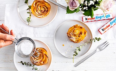 Blätterteigrosen mit kinder Riegel