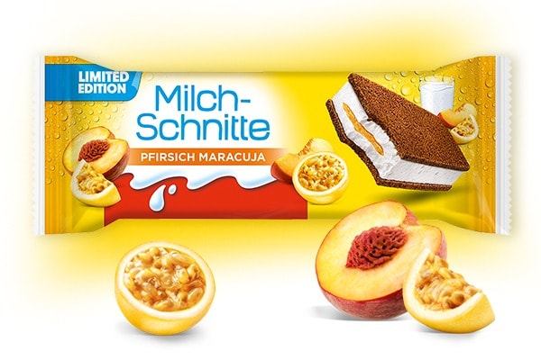 Milch-Schnitte Pfirsich Maracuja