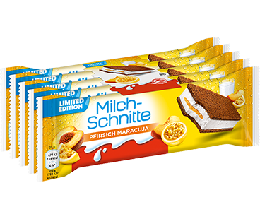 Milch-Schnitte Pfirsich Maracuja