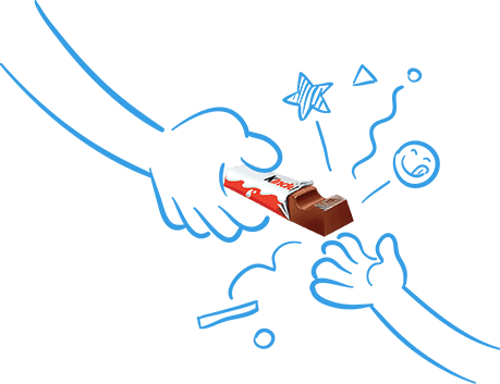 Illustration mit kinder Schokolade und greifenden Händen Illustration mit kinder Schokolade und greifenden Händen